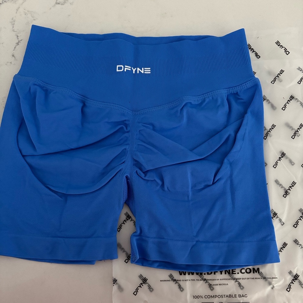dfyne inspired electric blue shorts